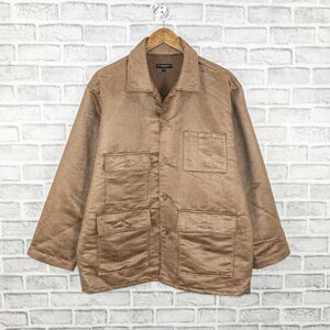 ENGINEERED GARMENTS NY BA Shirt Jacket in Khaki Poly Suede faux leather Small
